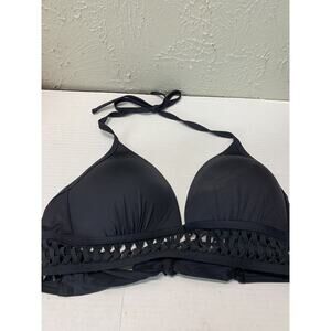 Kenneth Cole cut out Banded Triangle Halter Padded Bikini Swimsuit Top Size 36BC